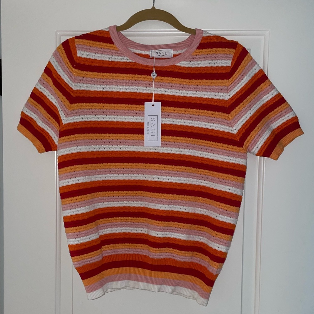 ASOS NWT Knit Striped 70s inspired Top